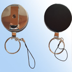 Desinfektionshalter  aus Metall mit Schlüsselring und Gürtelclip