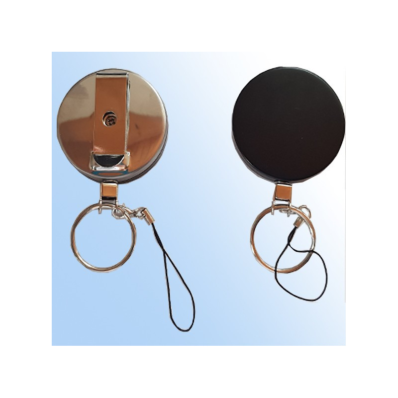 Desinfektionshalter  aus Metall mit Schlüsselring und Gürtelclip