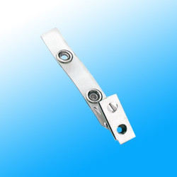 Ausweisclip mit transparenter Lasche und Metalldruckknopf