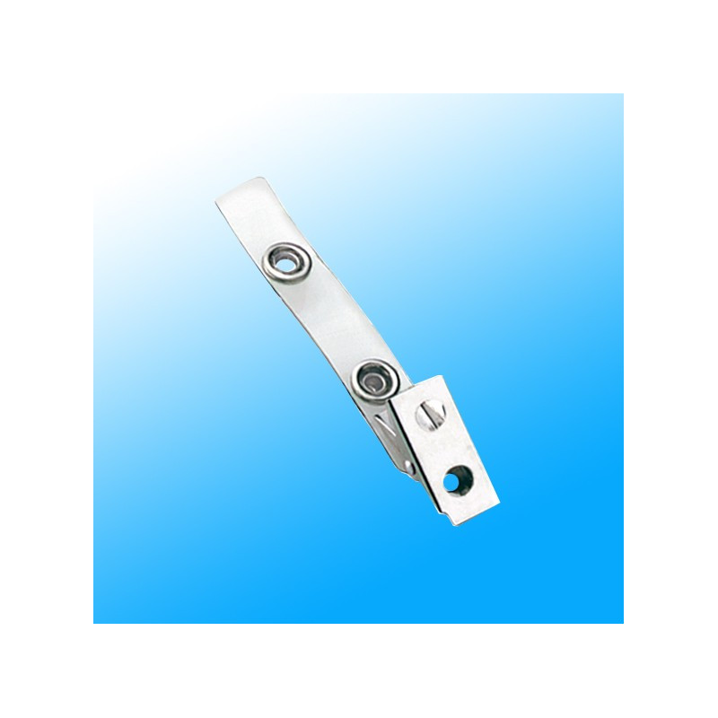 Ausweisclip mit transparenter Lasche und Metalldruckknopf