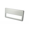 Namensschild mit silberfarbiger Metalllegierung mit 2 Metallclipse und Magnet