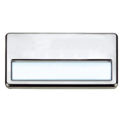 Namensschild mit silberfarbiger Metalllegierung mit 2 Metallclipse und Magnet