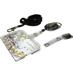 Scheckkartenhalter mit Schieber- Ausweisjojo-Clip-Umhängeband