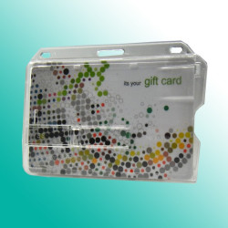 Scheckkartenhalter mit einem Schieber und Langloch