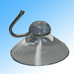Saugnapf transparent mit Metallhaken 40mm Durchmesser