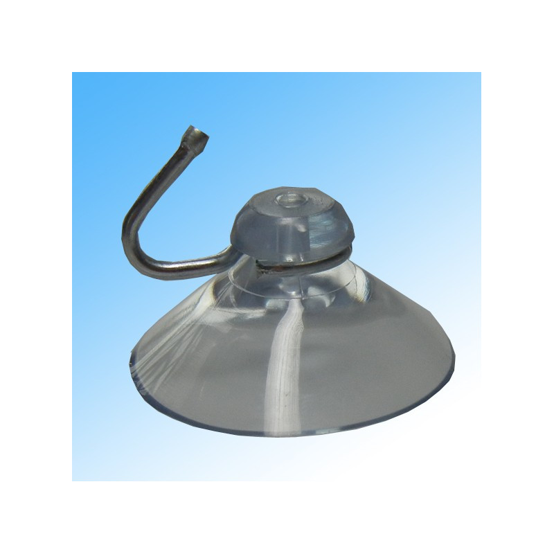 Saugnapf transparent mit Metallhaken 40mm Durchmesser