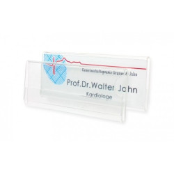 Namensschild aus hochwertigem Acrylglas, 1 mm passend für Kartenformat 70 x 25 mm