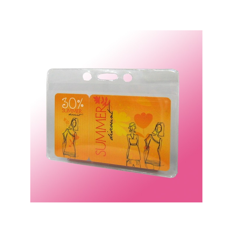 Ausweishülle mit Langloch und 2 runden Löchern an der Breitseite.